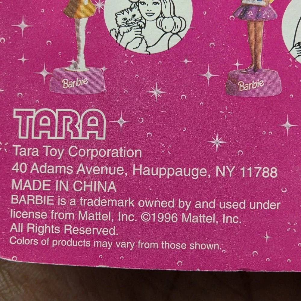 Vintage‎ 1996 Barbie Figurine Stampers Lot 2 Packs Tara Toy Washable Ink New NOS